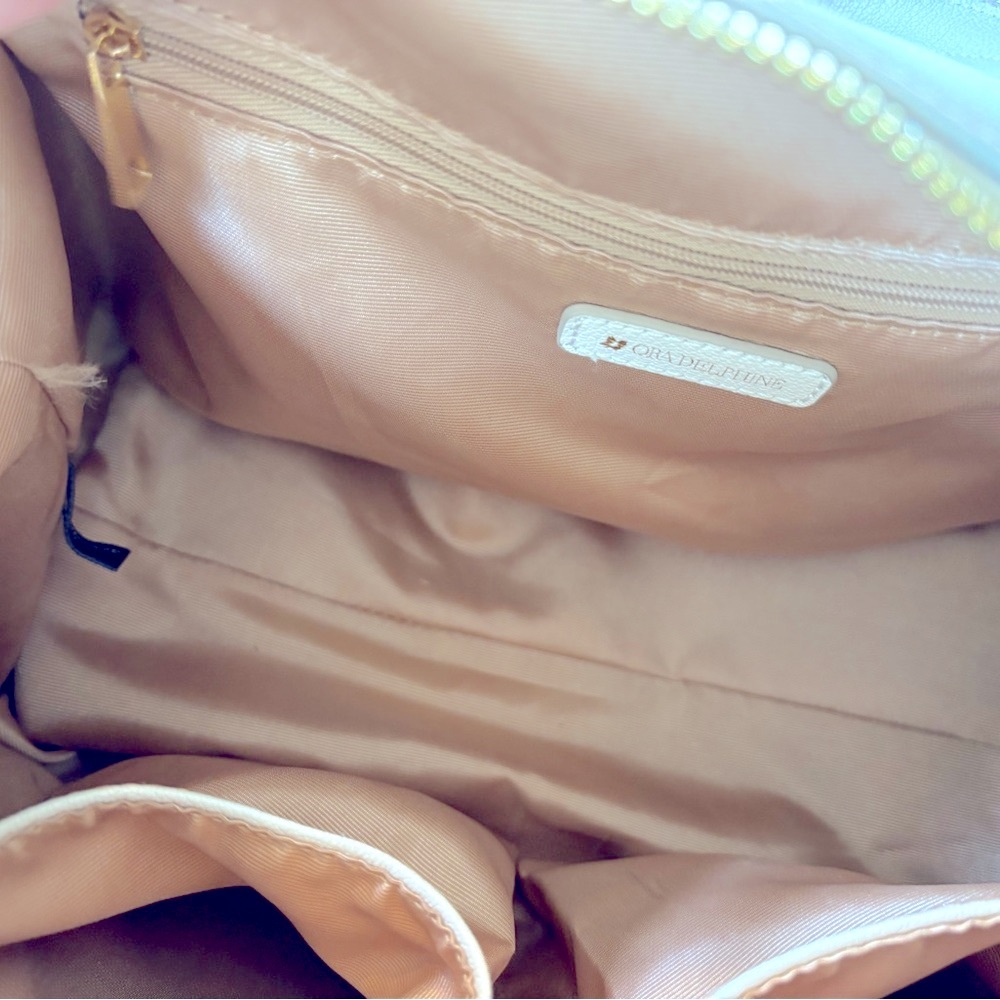 EUC Ora Delphine Satchel in Bone Pebbled Leather w/Dust Bag - Picture 9 of 11